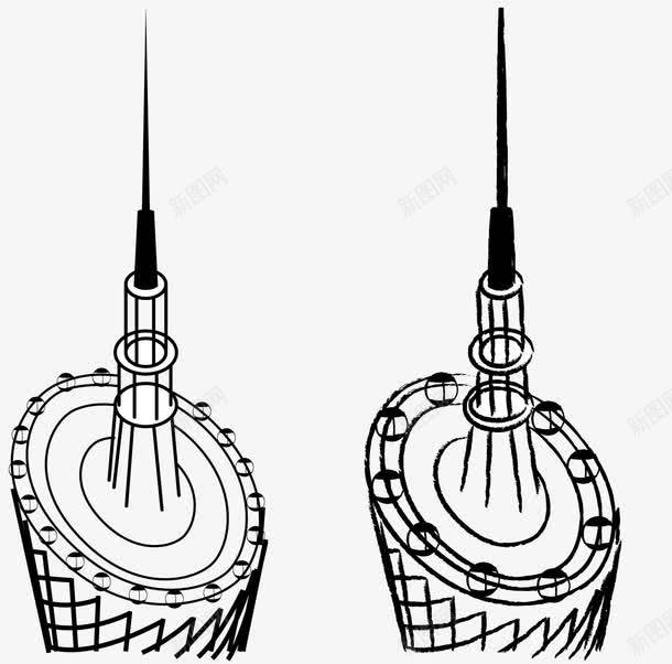 广州塔顶线图png免抠素材_88icon https://88icon.com 广州塔 广州塔顶 建筑 线图