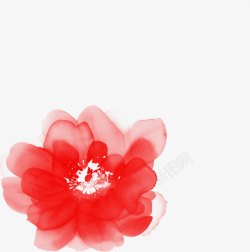 红色水彩花朵装饰素材