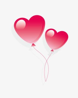 卡通粉色情人节心形气球素材