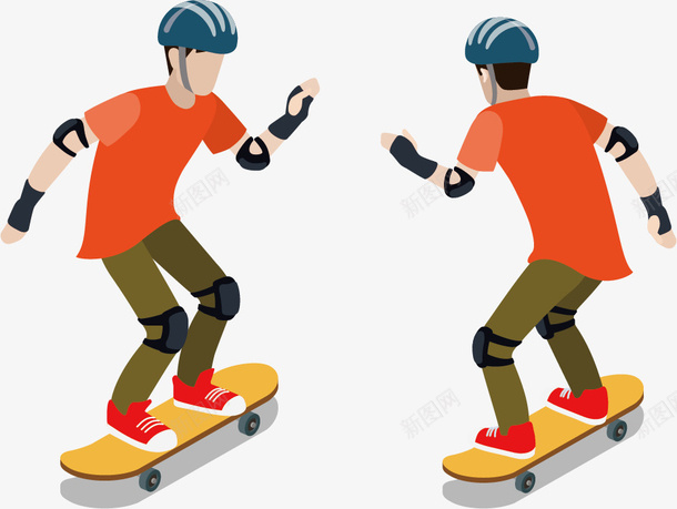滑冰的男孩矢量图ai免抠素材_88icon https://88icon.com 扁平化 滑冰 男孩 矢量图