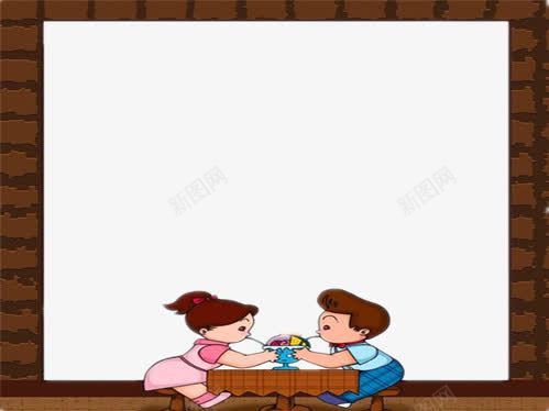 可爱方形边框png免抠素材_88icon https://88icon.com 两个小孩 卡通 复古 欧式