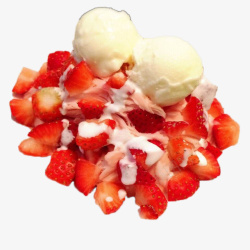美味可口草莓绵绵冰素材