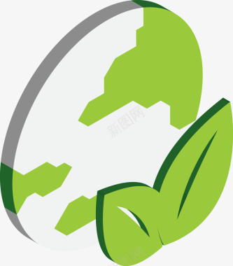 绿色PNG绿色环保地球矢量图图标图标