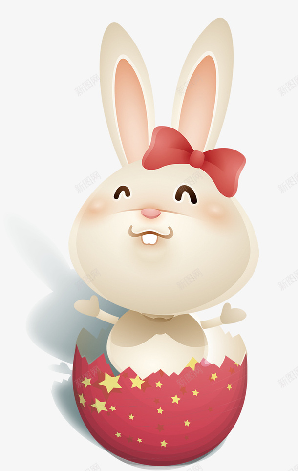 唯美兔子psd免抠素材_88icon https://88icon.com 兔子 兔子PNG 可爱 唯美兔子 手绘 破蛋 破蛋而出