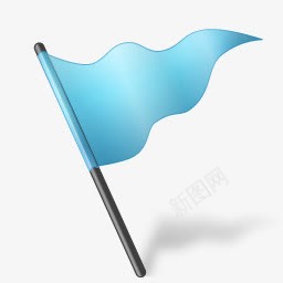 飘动的蓝色三角旗图标图标