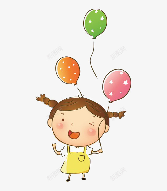 卡通拿着气球小女孩装饰图案png免抠素材_88icon https://88icon.com 免抠PNG 卡通 小女孩 拿着气球 装饰图案