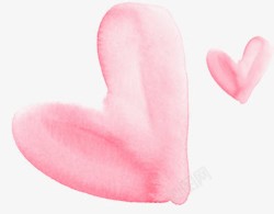 粉色手绘爱心装饰情人节素材