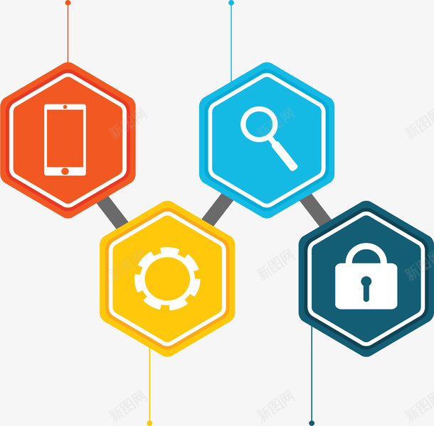 彩色六边形分类标签矢量图ai免抠素材_88icon https://88icon.com 信息图表 六边形 分类 分类标签 彩色标签 矢量png 矢量图