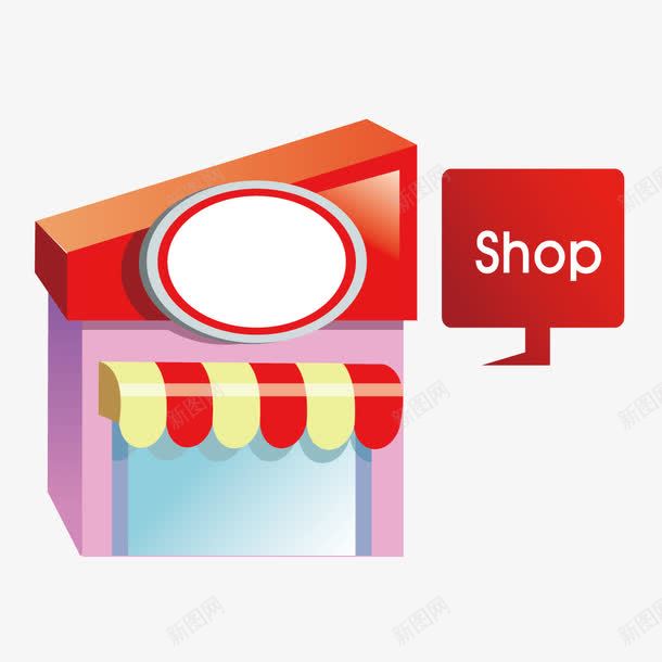 卡通商店矢量图ai免抠素材_88icon https://88icon.com 卡通 商店 红色 矢量图