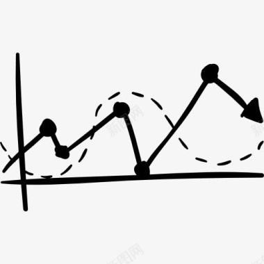 统计报告图锯齿形线的统计图形图标图标