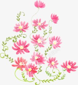 手绘粉色花卉淘宝背景素材