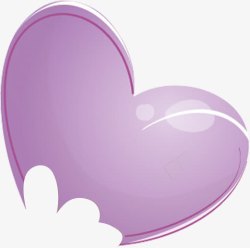 紫色卡通手绘爱心素材