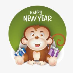 卡通可爱2016新年猴年素材