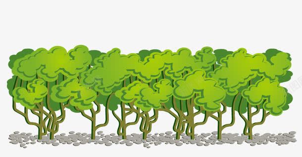 绿色小树林png免抠素材_88icon https://88icon.com PNG图形 卡通 植物 绿色 装饰