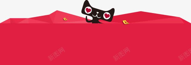 天猫红色立体背景装饰png免抠素材_88icon https://88icon.com 立体 红色 背景 装饰