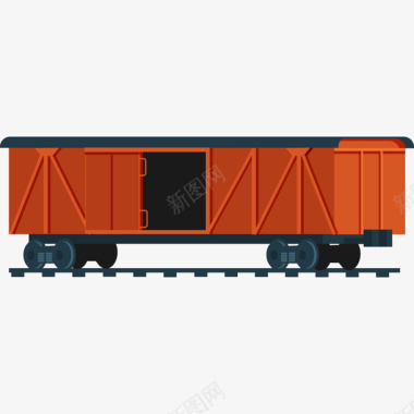 物流铁轨厢货橙色图标图标