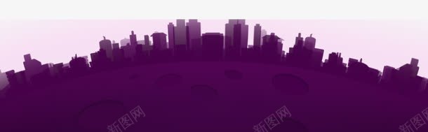 紫色卡通剪影城市png免抠素材_88icon https://88icon.com 剪影 卡通 城市 紫色