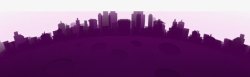 紫色卡通剪影城市素材