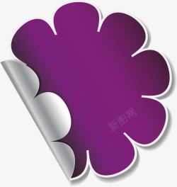 紫色创意卷角素材