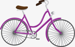 紫色自行车手绘图素材
