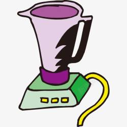 紫色手绘榨汁机图案素材