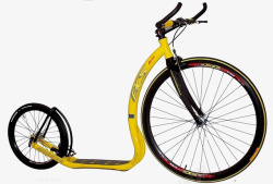 黄色大小车轮自行车素材