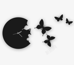 黑蝴蝶钟表素材