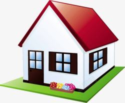 红色屋顶的小房子素材