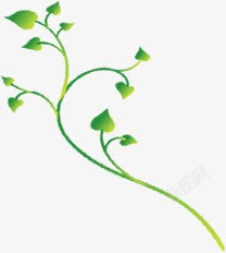绿色卡通春天植物树叶素材