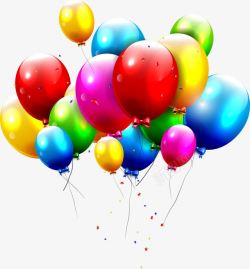 彩色卡通漂浮节日气球装饰素材