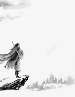 勇士黑白剪影素材