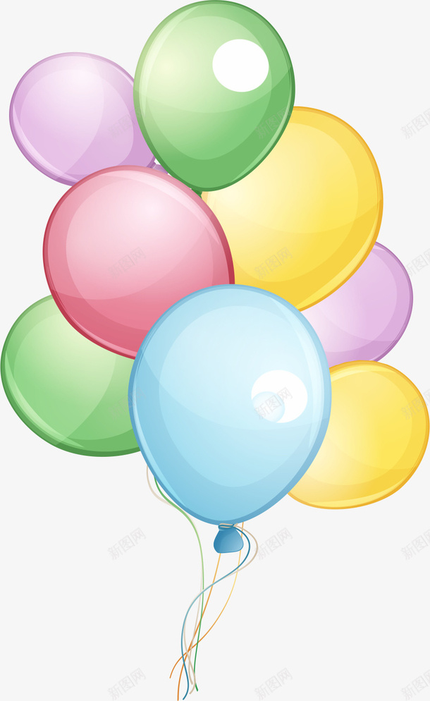 手绘彩色气球矢量图ai免抠素材_88icon https://88icon.com AI 卡通 可爱 彩色 气球 玩具 矢量图