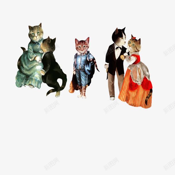 穿着衣服拟人化的猫情侣猫侦探png免抠素材_88icon https://88icon.com 穿着衣服拟人化的猫情侣猫侦探