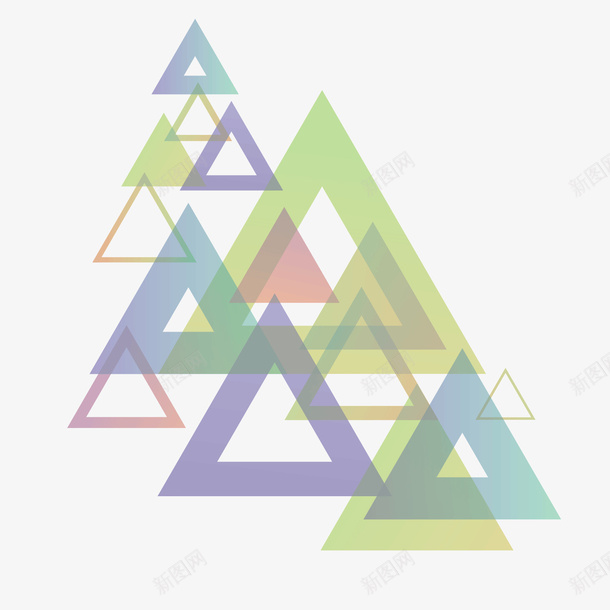 彩色多层三角形矢量图ai免抠素材_88icon https://88icon.com 三角型 三角形 多层 彩色 矢量图