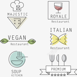 6款创意餐厅标志矢量图素材