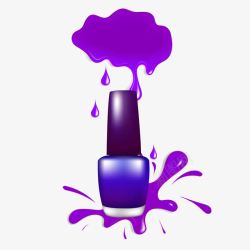 紫色耀眼雨滴指甲油瓶素材