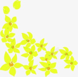 春天手绘黄色花朵装饰素材