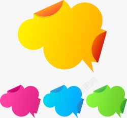 彩色云朵语言对话框素材
