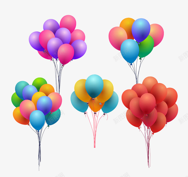 几种彩色气球png免抠素材_88icon https://88icon.com 儿童节 六一 多彩 气球 气球墙