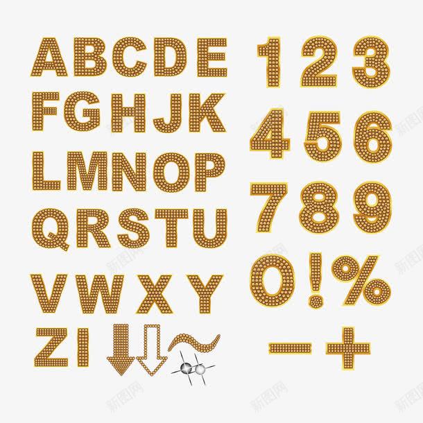 金色字母和数字png免抠素材_88icon https://88icon.com 创意数字 字母 字母艺术字 数字