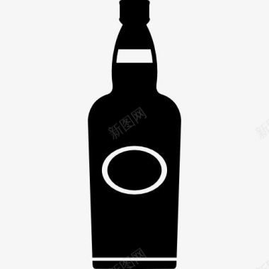 在黑暗白酒类瓶图标图标