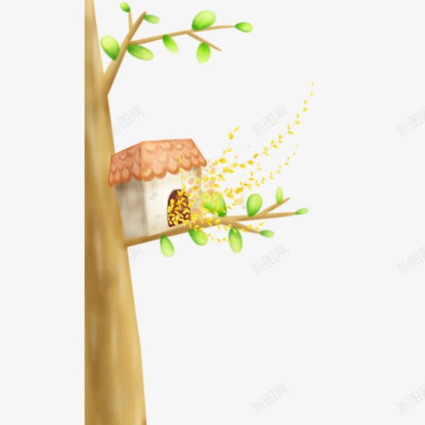 树上的蜜蜂窝png免抠素材_88icon https://88icon.com 树 树枝 矢量装饰 蜂窝 装饰