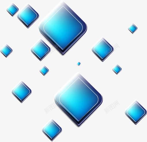 蓝色科技抽象几何块png免抠素材_88icon https://88icon.com 几何 块 抽象 科技 蓝色