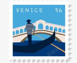 旅游邮票装饰矢量图素材