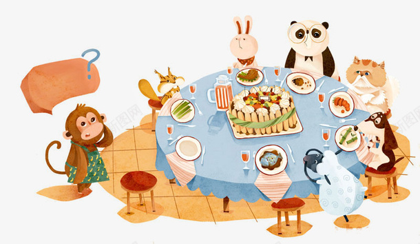 动物一大家聚餐png免抠素材_88icon https://88icon.com 动物图片 卡通 图片 大家 聚餐