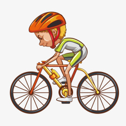 卡通男孩自行车运动矢量图素材