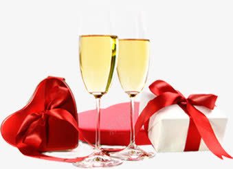 手绘海报香槟礼盒彩带png免抠素材_88icon https://88icon.com 彩带 海报 礼盒 香槟