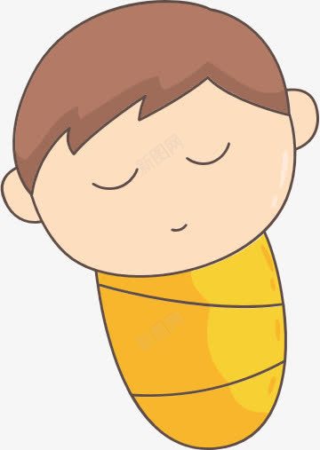 卡通睡在襁褓中的婴儿png免抠素材_88icon https://88icon.com 卡通 婴儿 襁褓 闭眼