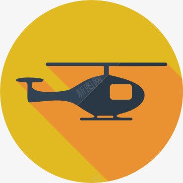 直升机橙黄色直升机图标图标