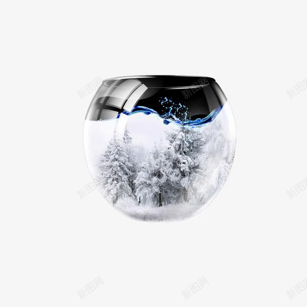 冬季雪景玻璃杯png免抠素材_88icon https://88icon.com 冬季 玻璃杯 雪景